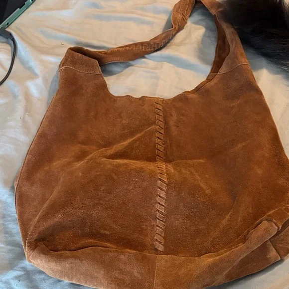 Brown Suede Hobo Bag - Picture 2 of 4